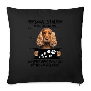 Cocker - Housse de coussin décorative 45 x 45 cm - noir - Devant