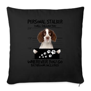 English Springer Spaniel - Sofa pillowcase 17,3'' x 17,3'' (45 x 45 cm) - black - Front