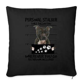 Staffordshire Bull Terrier - Housse de coussin décorative 45 x 45 cm - noir - Devant