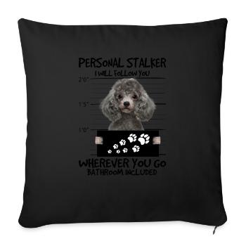 Pudel - Housse de coussin décorative 45 x 45 cm - noir - Devant