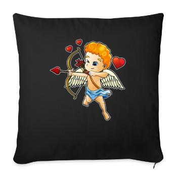 Valentines Day Cupid - Sofa pillowcase 17,3'' x 17,3'' (45 x 45 cm) - black - Front