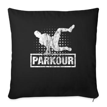 Parkour Freerunning Ninja Sport Design rétro - Housse de coussin décorative 45 x 45 cm - noir - Devant