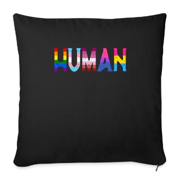Human LGBTQ Flag - LGBTQ - Sofa pillowcase 17,3'' x 17,3'' (45 x 45 cm) - black - Front