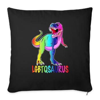 Dinosaure LGBT - Fierté LGBTQ - Housse de coussin décorative 45 x 45 cm - noir - Devant