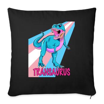 Transgender Dino - Transaurus - Sofa pillowcase 17,3'' x 17,3'' (45 x 45 cm) - black - Front
