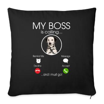 Dalmatian my Boss - Sofa pillowcase 17,3'' x 17,3'' (45 x 45 cm) - black - Front