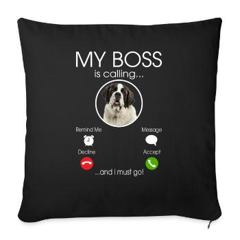 Bernhardiner my Boss - Housse de coussin décorative 45 x 45 cm - noir - Devant