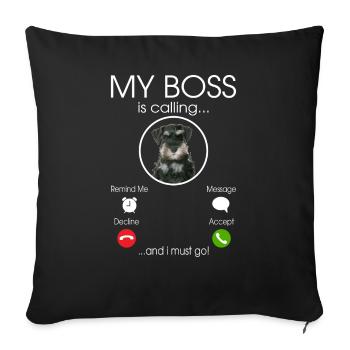 Moustache my Boss - Housse de coussin décorative 45 x 45 cm - noir - Devant