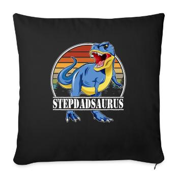 Dinosaur Family - Stepdadsaurus - Sofa pillowcase 17,3'' x 17,3'' (45 x 45 cm) - black - Front