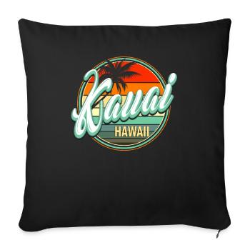 Vacances d’été à la plage - Kauai Hawaii - Housse de coussin décorative 45 x 45 cm - noir - Devant