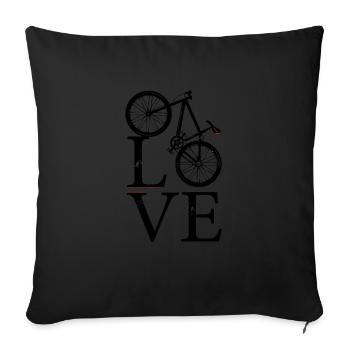 I Love Biking - Sofa pillowcase 17,3'' x 17,3'' (45 x 45 cm) - black - Front