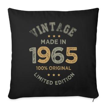 Made in 1965 Vintage 57 Year Anniversary Gift - Sofa pillowcase 17,3'' x 17,3'' (45 x 45 cm) - black - Front