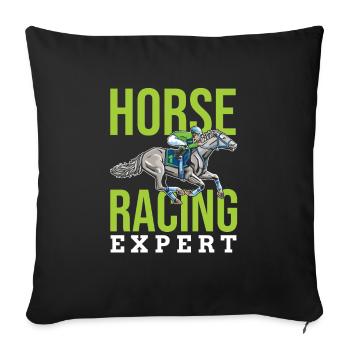 Pferdesport Lustiges Englisches Pferderennen - Sofakissenbezug 45 x 45 cm - Schwarz - Vorne