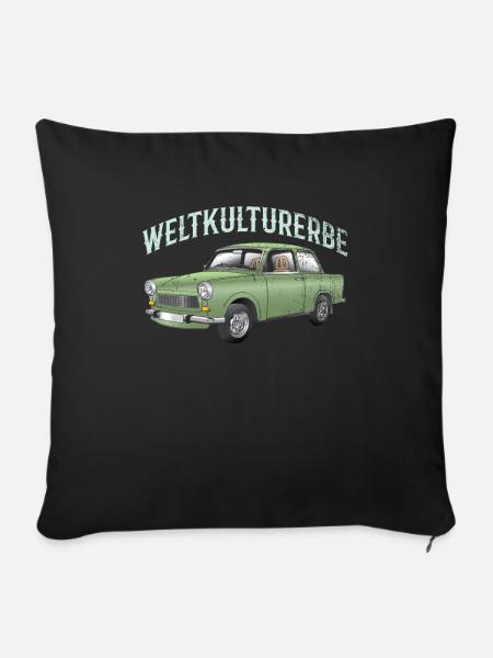 Trabi Weltkulturerbe für alle Ossis - Sofakissenbezug 45 x 45 cm - Schwarz