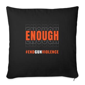 Assez de violence armée - Housse de coussin décorative 45 x 45 cm - noir - Devant