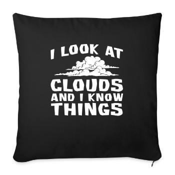 I see clouds and I know things for everyone - Sofa pillowcase 17,3'' x 17,3'' (45 x 45 cm) - black - Front