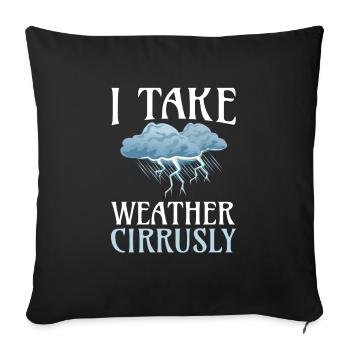 I take weather Cirrusly for all meteorologists - Sofa pillowcase 17,3'' x 17,3'' (45 x 45 cm) - black - Front