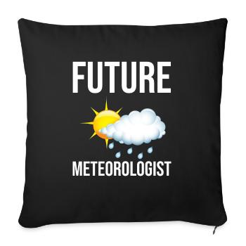 Future meteorologist - Sofa pillowcase 17,3'' x 17,3'' (45 x 45 cm) - black - Front