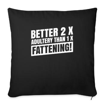 Mieux vaut 2 x adultère que 1 x mât ! Pour les amateurs de voile - Housse de coussin décorative 45 x 45 cm - noir - Devant