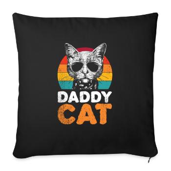 Funny Cat Daddy Design For All Cat Daddies - Sofa pillowcase 17,3'' x 17,3'' (45 x 45 cm) - black - Front