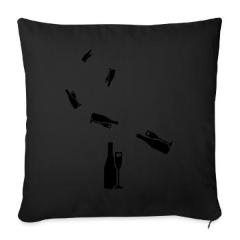 Rotwein Symbol - Sofakissenbezug 45 x 45 cm - Schwarz - Vorne