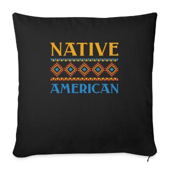 Indians For All Indigenous Peoples - Sofa pillowcase 17,3'' x 17,3'' (45 x 45 cm) - black - Front