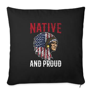 Indigenous and proud for all indigenous peoples - Sofa pillowcase 17,3'' x 17,3'' (45 x 45 cm) - black - Front