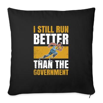 I'm still running better than the state - Sofa pillowcase 17,3'' x 17,3'' (45 x 45 cm) - black - Front