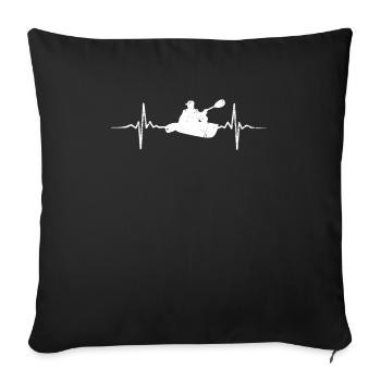 White water kayak paddle canoe - Sofa pillowcase 17,3'' x 17,3'' (45 x 45 cm) - black - Front
