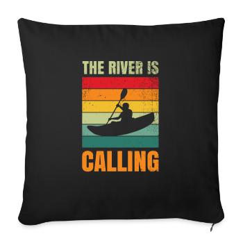 La rivière appelle Paddle Outdoor Oar - Housse de coussin décorative 45 x 45 cm - noir - Devant