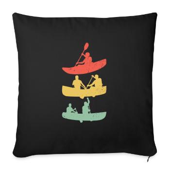 White water kayak paddle canoe - Sofa pillowcase 17,3'' x 17,3'' (45 x 45 cm) - black - Front