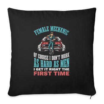 Mécanicien Bien sûr, je ne travaille pas si dur - Housse de coussin décorative 45 x 45 cm - noir - Devant