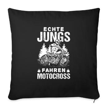 Echte Jungs fahren Motocross für alle Motocross - Sofakissenbezug 45 x 45 cm - Schwarz - Vorne