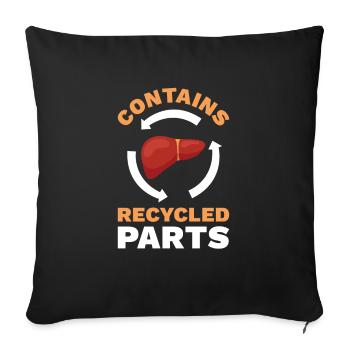 Contains recycled parts - Sofa pillowcase 17,3'' x 17,3'' (45 x 45 cm) - black - Front