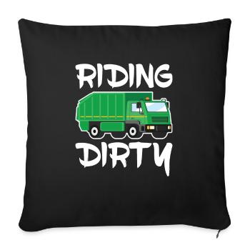 Reiten Schmutzige Lustige Müllwagen-designs - Sofakissenbezug 45 x 45 cm - Schwarz - Vorne