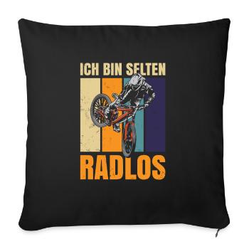 I'm rarely bikeless for bike retro look - Sofa pillowcase 17,3'' x 17,3'' (45 x 45 cm) - black - Front