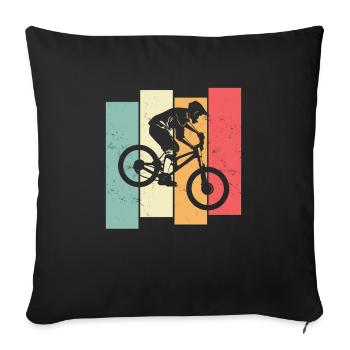 Design VTT retro look pour les amateurs de vélo - Housse de coussin décorative 45 x 45 cm - noir - Devant