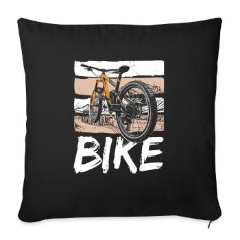 Design VTT retro look pour les amateurs de vélo - Housse de coussin décorative 45 x 45 cm - noir - Devant