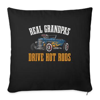 Real Grandpas Driving Hot Rods - Sofa pillowcase 17,3'' x 17,3'' (45 x 45 cm) - black - Front
