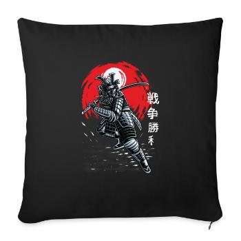 Samurai Ninja Fighter japonais pour les fans du Japon - Housse de coussin décorative 45 x 45 cm - noir - Devant