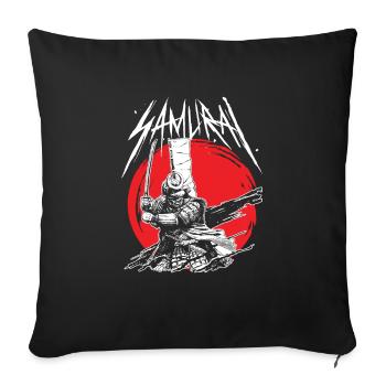 Samurai Ninja Fighter japonais pour les fans du Japon - Housse de coussin décorative 45 x 45 cm - noir - Devant