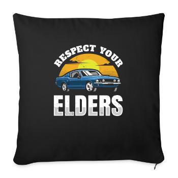 Respect Your Elders For All Racing Fans. - Sofa pillowcase 17,3'' x 17,3'' (45 x 45 cm) - black - Front