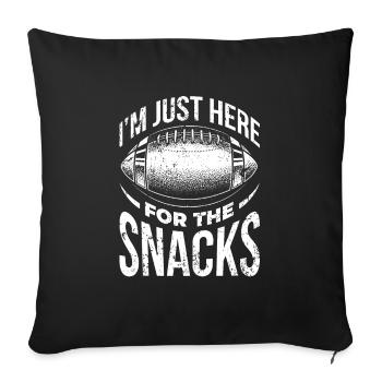 Ich Bin Nur Wegen Der Snacks Für Alle Fußballfans - Sofakissenbezug 45 x 45 cm - Schwarz - Vorne