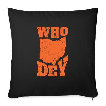 Who Dey For All Football Fans - Sofa pillowcase 17,3'' x 17,3'' (45 x 45 cm) - black - Front