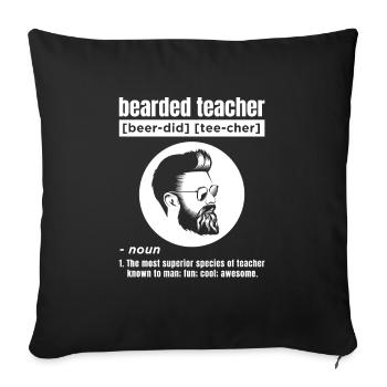 Drôle de barbe Teacher Design pour hommes - Housse de coussin décorative 45 x 45 cm - noir - Devant