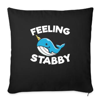 Se sentir poignardé pour tous les amoureux et les partisans des baleines - Housse de coussin décorative 45 x 45 cm - noir - Devant