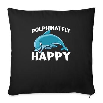 Delphinatly Heureux pour tous les amoureux des baleines et - Housse de coussin décorative 45 x 45 cm - noir - Devant
