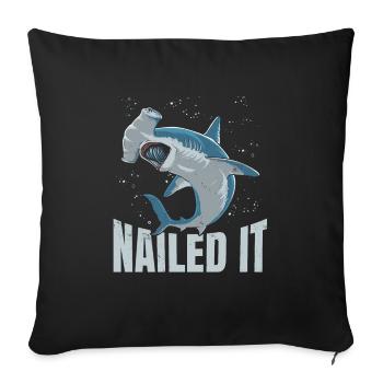 Nailed For All Shark Lovers - Sofa pillowcase 17,3'' x 17,3'' (45 x 45 cm) - black - Front