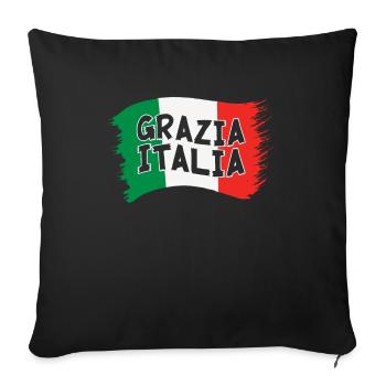 Italian flag designs For All Proud Italians - Sofa pillowcase 17,3'' x 17,3'' (45 x 45 cm) - black - Front