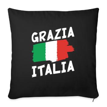 Italian flag designs For All Proud Italians - Sofa pillowcase 17,3'' x 17,3'' (45 x 45 cm) - black - Front